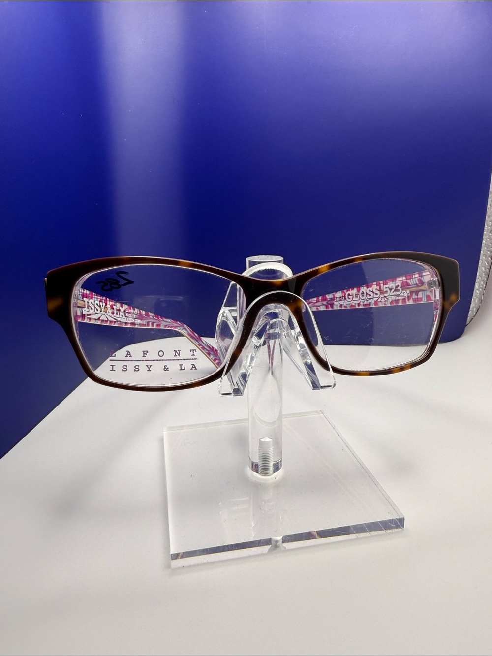 Lafont Issy & La Eyeglasses Frame GLOSS 523 Tortoise Blue Pink Cat Eye 52-15-140